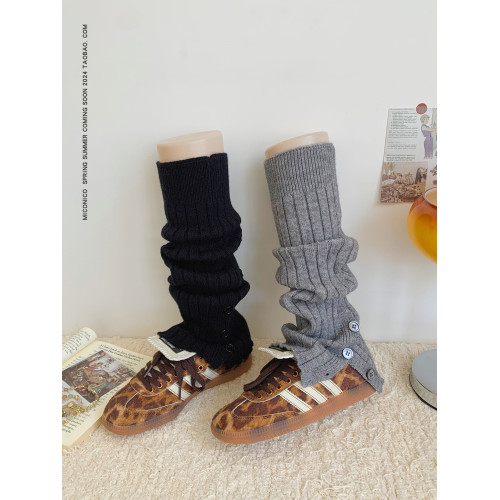 miconico秋冬厚針織堆堆襪套女生y2k修飾腿型紐釦腿套顯瘦長筒襪 miconico秋冬厚針織堆堆襪套女生y2k修飾腿型紐釦腿套顯瘦長筒襪