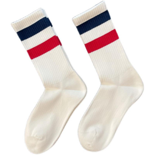 日本MUl純棉男女中長筒襪潮牌撞色條紋長襪男足球運動襪抗菌防臭 日本MUl純棉男女中長筒襪潮牌撞色條紋長襪男足球運動襪抗菌防臭