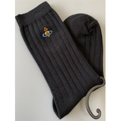 經典款土星刺綉寬雙針女士文藝中筒襪子日式棉混百搭小腿堆堆襪子