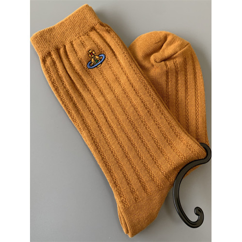 經典款土星刺綉寬雙針女士文藝中筒襪子日式棉混百搭小腿堆堆襪子