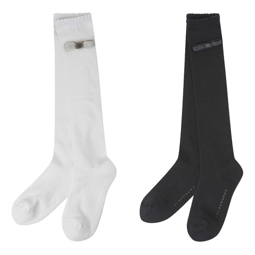 高爾夫女士球襪蝴蝶結可拆五金配飾運動襪四季可穿防滑透氣長筒襪