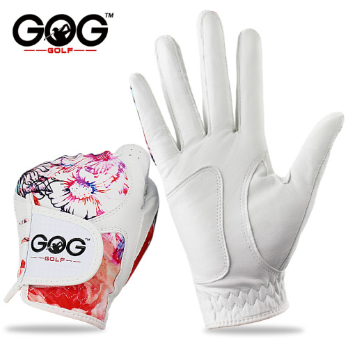 高爾夫手套女士專用手套幻彩色羊皮舒適柔軟耐磨透氣時尚女士雙手