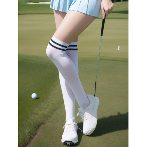 高爾夫絲襪防曬女夏季拼色防曬襪子一體打底褲高爾夫球連褲襪防曬