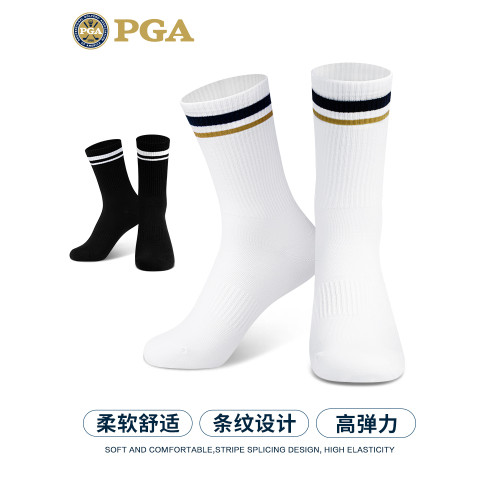 美國PGA 高爾夫男士襪子 運動襪子 透氣舒適 柔軟高彈中筒球襪 美國PGA 高爾夫男士襪子 運動襪子 透氣舒適 柔軟高彈中筒球襪