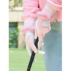 2雙可 高爾夫球手套女 加厚秋冬抓絨防寒防風保暖手套 1雙裝