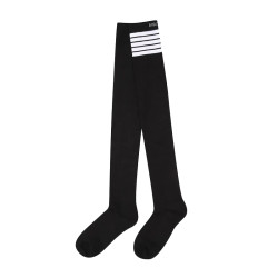 2024新款高爾夫服裝女士條紋字標球襪過膝加厚冬襪透氣速乾長筒襪