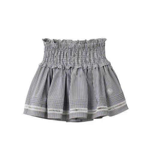 特價清韓系小衆高爾夫女士服裝時尚百搭條紋收褶上衣顯瘦高腰短裙 特價清韓系小衆高爾夫女士服裝時尚百搭條紋收褶上衣顯瘦高腰短裙