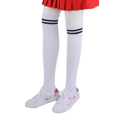 高爾夫純棉長筒襪女透氣條紋過膝襪防滑吸汗高筒網球棒球足球襪子