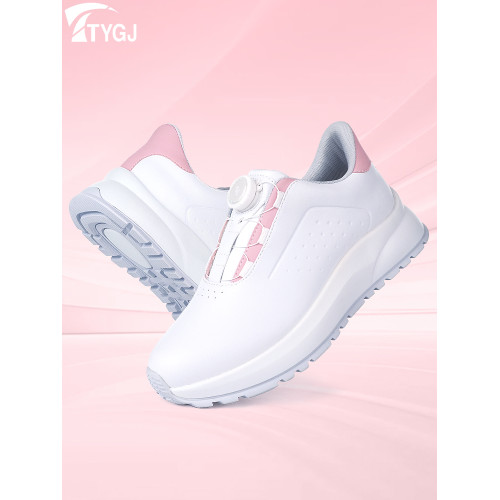 高爾夫球鞋女款防水防滑旋鈕鞋帶女鞋厚底增高固定釘女士運動鞋子 高爾夫球鞋女款防水防滑旋鈕鞋帶女鞋厚底增高固定釘女士運動鞋子