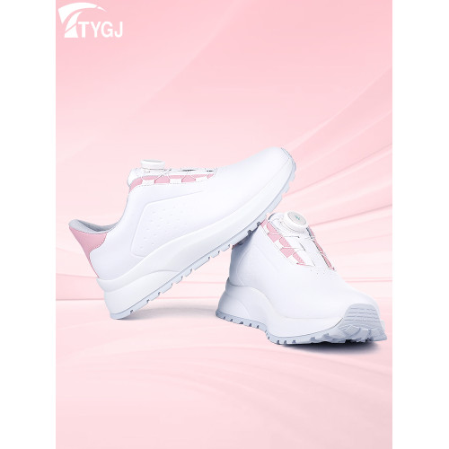 高爾夫球鞋女款防水防滑旋鈕鞋帶女鞋厚底增高固定釘女士運動鞋子 高爾夫球鞋女款防水防滑旋鈕鞋帶女鞋厚底增高固定釘女士運動鞋子