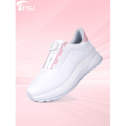 高爾夫球鞋女款防水防滑旋鈕鞋帶女鞋厚底增高固定釘女士運動鞋子 高爾夫球鞋女款防水防滑旋鈕鞋帶女鞋厚底增高固定釘女士運動鞋子