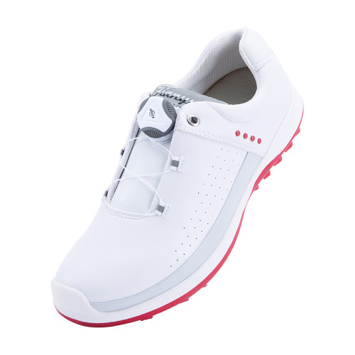 高爾夫球鞋女款防水鞋子旋釦鞋帶防滑底固定釘白色透氣運動鞋子 高爾夫球鞋女款防水鞋子旋釦鞋帶防滑底固定釘白色透氣運動鞋子