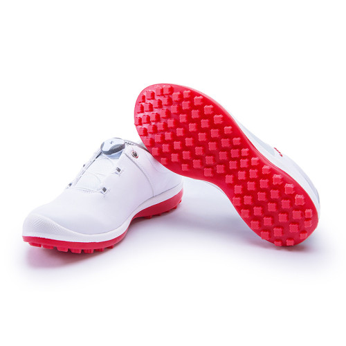 高爾夫球鞋女款防水鞋子旋釦鞋帶防滑底固定釘白色透氣運動鞋子 高爾夫球鞋女款防水鞋子旋釦鞋帶防滑底固定釘白色透氣運動鞋子