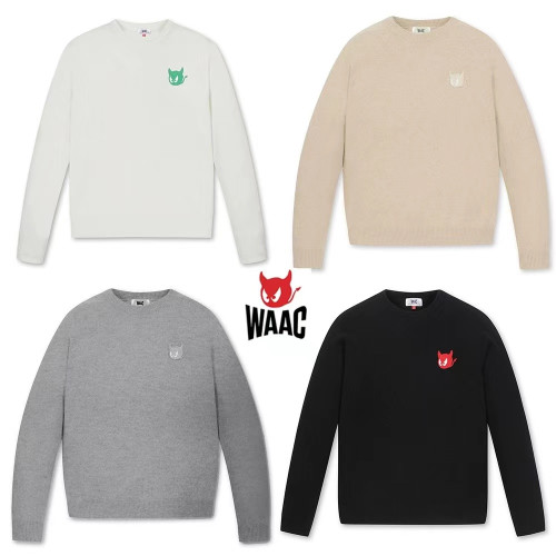 24新款韓國waac秋冬高爾夫服裝套頭標志刺綉針織衫打底運動毛衣 24新款韓國waac秋冬高爾夫服裝套頭標志刺綉針織衫打底運動毛衣