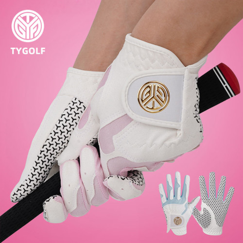 新款TYGOLF高爾夫手套女士雙手超纖布矽膠防滑耐磨運動手套夏季 新款TYGOLF高爾夫手套女士雙手超纖布矽膠防滑耐磨運動手套夏季
