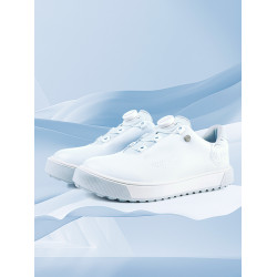 高爾夫球鞋女士運動防滑防水鞋便捷旋轉鈕鞋帶固定釘白色休閒鞋子