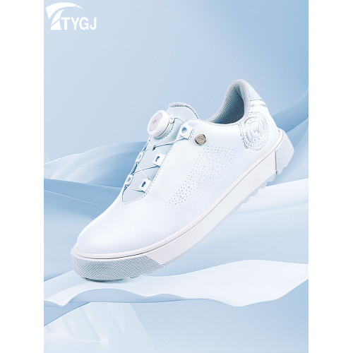 高爾夫球鞋女士運動防滑防水鞋便捷旋轉鈕鞋帶固定釘白色休閒鞋子 高爾夫球鞋女士運動防滑防水鞋便捷旋轉鈕鞋帶固定釘白色休閒鞋子