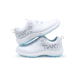 高爾夫女鞋旋鈕松緊鞋帶百搭時尚防水防滑休閒運動鞋golf輕便球鞋