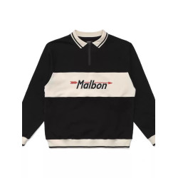25韓國高爾夫服裝MALBON男款條紋拼接短袖T恤輕薄運動透氣POLO衫
