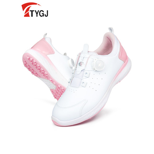 高爾夫球鞋防水防滑旋轉鈕鞋帶女鞋超纖皮固定釘休閒運動透氣鞋子 高爾夫球鞋防水防滑旋轉鈕鞋帶女鞋超纖皮固定釘休閒運動透氣鞋子