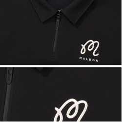 2025秋冬新款韓國MALBON高爾夫服裝男款運動休閒繙領輕薄長袖衛衣
