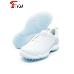 高爾夫球鞋女士防水透氣旋轉鈕鞋帶運動休閒輕便防滑固定鞋釘鞋子