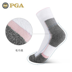 美國PGA 2024新款 高爾夫女士襪子毛巾底吸溼排汗高彈中長運動襪