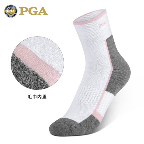 美國PGA 2024新款 高爾夫女士襪子毛巾底吸溼排汗高彈中長運動襪 美國PGA 2024新款 高爾夫女士襪子毛巾底吸溼排汗高彈中長運動襪