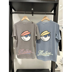 malbon高爾夫球服男女同款短款圓領短袖T恤復古運動戶外夏季