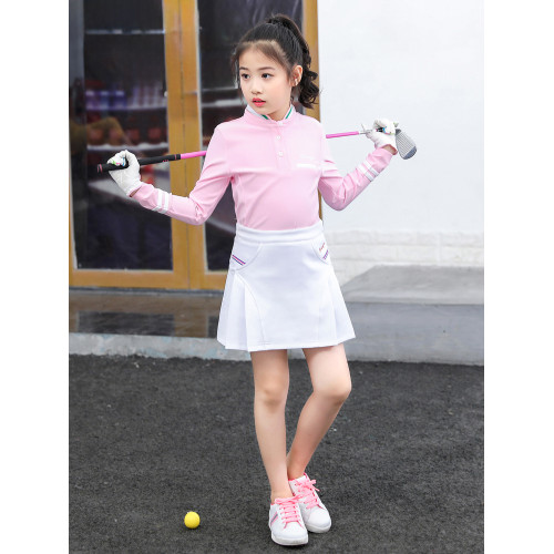 高爾夫球兒童長袖T恤親子男女童POLO衫學生校園團體運動上衣服裝 高爾夫球兒童長袖T恤親子男女童POLO衫學生校園團體運動上衣服裝