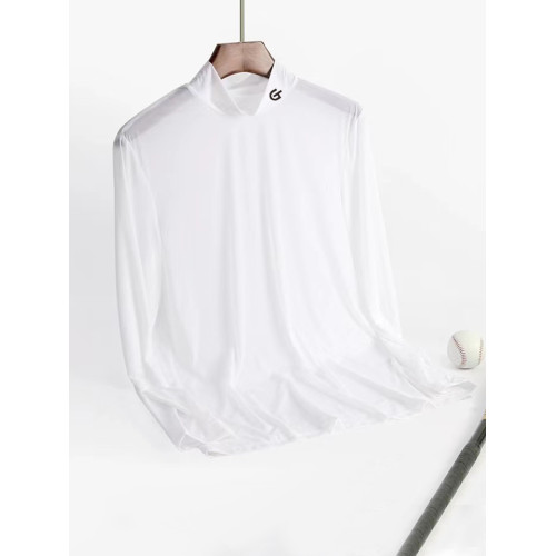 高爾夫服裝男士冰絲防曬衣打底衫夏季長袖冰涼彈力面料golf衣服 高爾夫服裝男士冰絲防曬衣打底衫夏季長袖冰涼彈力面料golf衣服