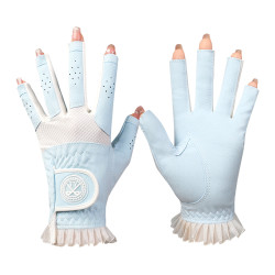 高爾夫球手套女士韓版防滑透氣手套golf纖維布手套蕾絲半指可觸控螢幕