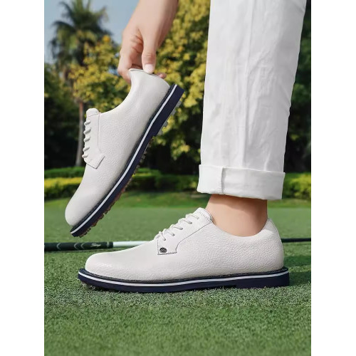 男士高爾夫球鞋防滑訓練鞋防水固定釘商務休閒運動白色低幫鞋 男士高爾夫球鞋防滑訓練鞋防水固定釘商務休閒運動白色低幫鞋