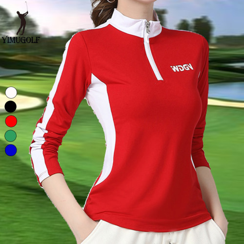 高爾夫長袖上衣女春秋速乾T恤新款運動高彈力球服 速乾女網球上衣 高爾夫長袖上衣女春秋速乾T恤新款運動高彈力球服 速乾女網球上衣