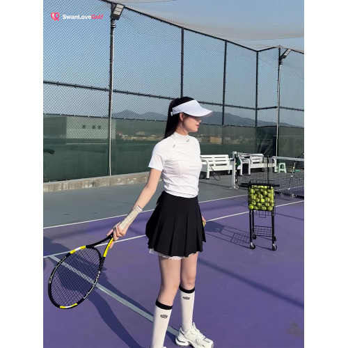 高爾夫襪子女拼色簡約小腿襪高級感撞色網紅百搭運動跑步透氣球襪