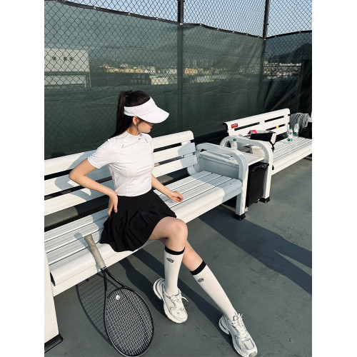 高爾夫襪子女拼色簡約小腿襪高級感撞色網紅百搭運動跑步透氣球襪