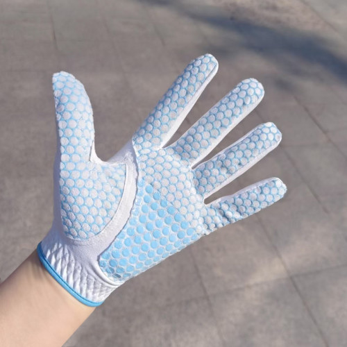 兒童高爾夫手套女雙手夏左手白色超纖布耐磨青少年薄款透氣韓國