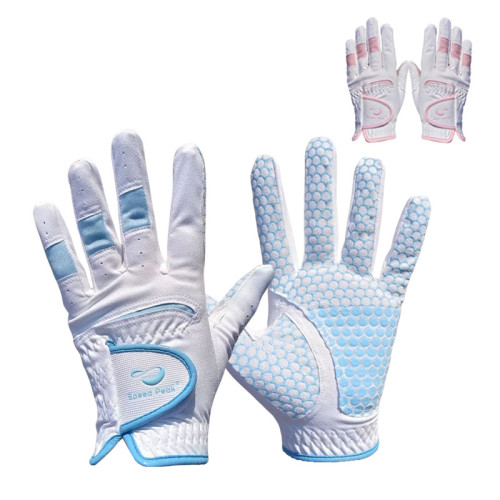 兒童高爾夫手套女雙手夏左手白色超纖布耐磨青少年薄款透氣韓國