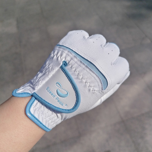 兒童高爾夫手套女雙手夏左手白色超纖布耐磨青少年薄款透氣韓國