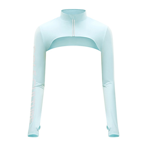 高爾夫防曬披肩袖套瑜珈騎行速乾防曬衣披肩立領防紫外線長袖女裝