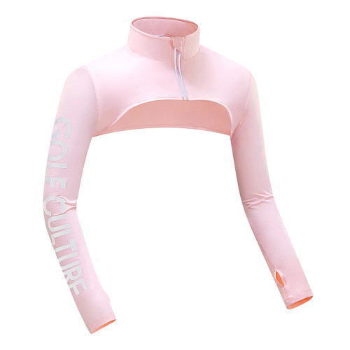 高爾夫防曬披肩袖套瑜珈騎行速乾防曬衣披肩立領防紫外線長袖女裝