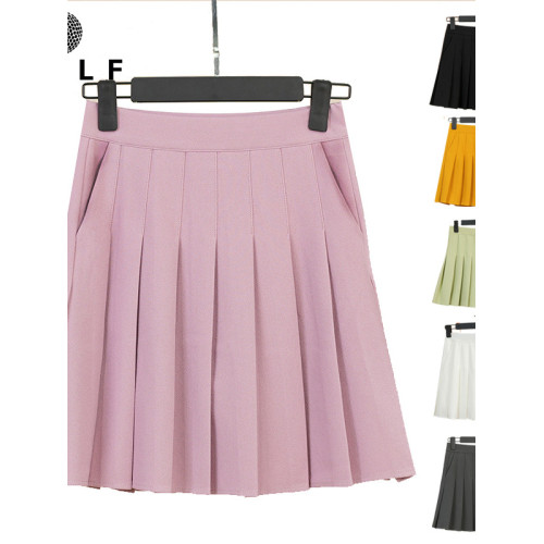 高爾夫女褲裙 春秋加長半身裙子防走光顯瘦彈力百褶裙 網球女裙子