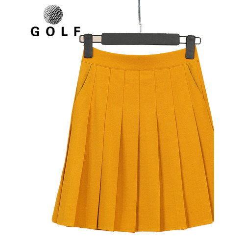 高爾夫女褲裙 春秋加長半身裙子防走光顯瘦彈力百褶裙 網球女裙子