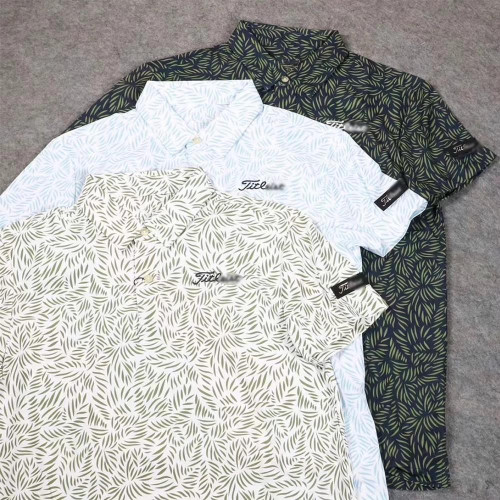 夏季新款高爾夫男士短袖上衣時尚印花休閒運動吸汗透氣商務POLO衫