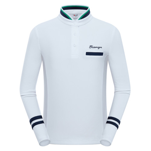 兒童高爾夫服裝男女兒童長袖球服T恤衫立領學院風GOLF運動衣服