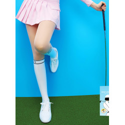 高爾夫襪子女士絲襪連體褲春秋款golf運動高彈力微壓條紋拼接襪褲