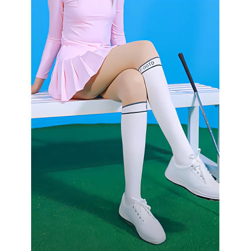 高爾夫襪子女士絲襪連體褲春秋款golf運動高彈力微壓條紋拼接襪褲