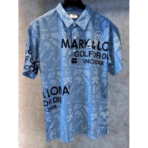 25夏季新款韓國高爾夫服裝男士翻領半系釦字母POLO衫短袖T恤潮