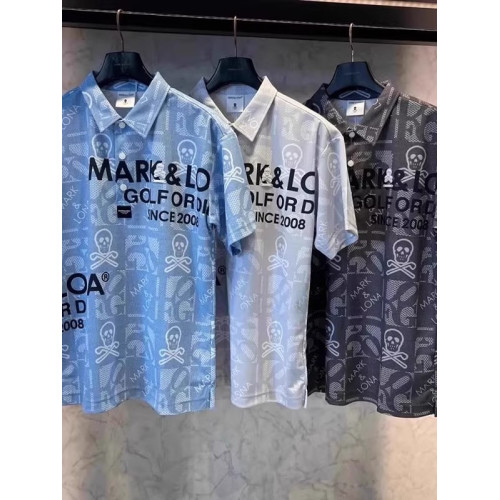 25夏季新款韓國高爾夫服裝男士翻領半系釦字母POLO衫短袖T恤潮