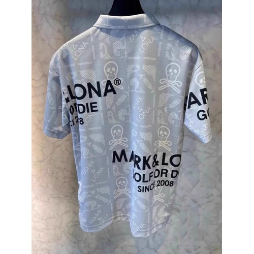 25夏季新款韓國高爾夫服裝男士翻領半系釦字母POLO衫短袖T恤潮